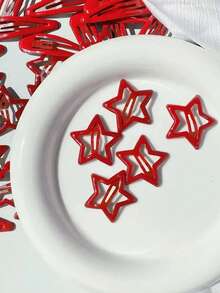 50 piezas/36 piezas/12 piezas/5 piezas Clips para el cabello de colores caramelo estilo Y2K para mujeres, lindos clips para el cabello tipo BB para flequillo y lados, surtido de colores aleatorios, accesorio de moda versátil para uso diario, accesorios para la cabeza, accesorios para el cabello para mujeres - Rojo - Ver 5