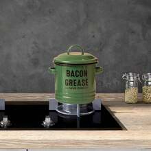 Small Enamel Cooking Pot With Lid Enamel Simmer Pot Sauce Pan Oil Keeper Can Cooking Pot With Lid For Campfire Making Soup, Green - Green - View 10