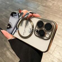 Teléfono magnético electrochapado con lente integral de diseño simbólico que admite carga inalámbrica magnética y es compatible con phone 16 Pro Max, 16, 15 Pro, 14, 14 Plus/14 Pro Max, 13, 13 Pro, 12 Pro, 11/11 Pro y la serie Pro. Es un excelente teléfono para amigos, cumpleaños y festividades. - Dorado - Ver 10