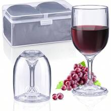 Plastic Wine Glasses To Go 200 Ml Camping Wine Glasses Set Of 2 Modern Red Wine Glasses White Wine And Champagne Glasses With Waterproof Bag And Practical Box For Travel Camping Outdoor
