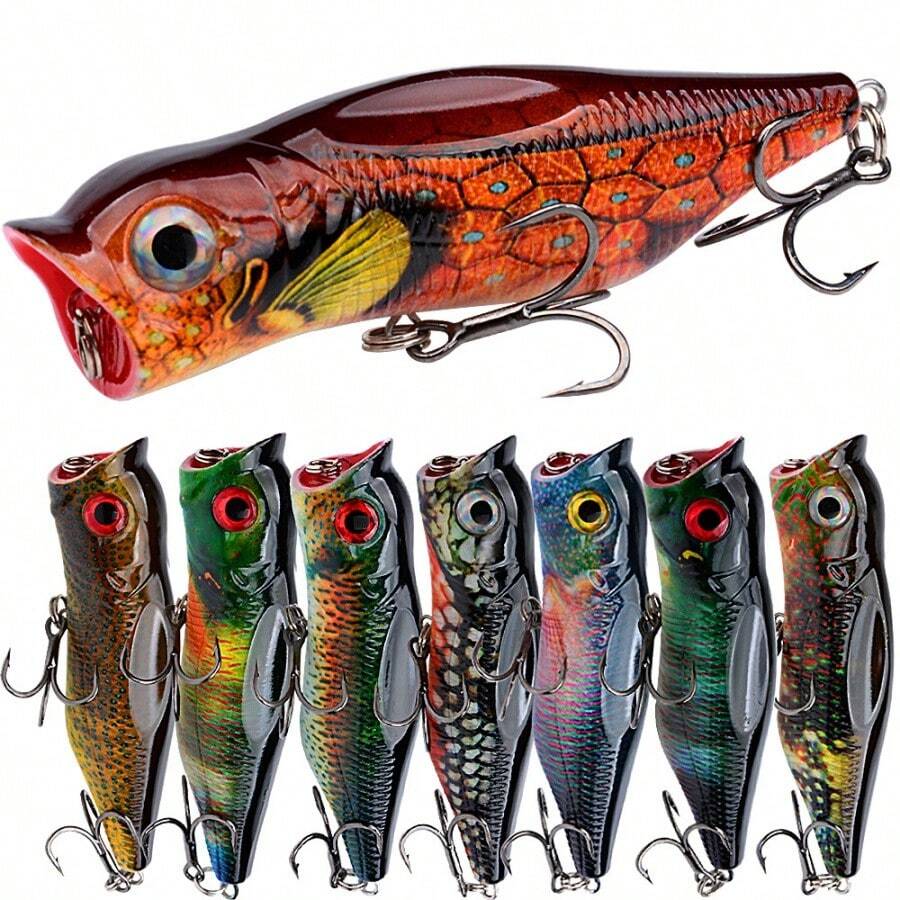 1/3pcs 3.5 Inch 3D Floating Crankbait Fishing Lures With Rattle, Mixed Colors, ABS And High Carbon Steel, Targeting Pike, Bass, Salmon