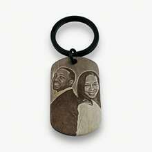 Personalised Engraved Stainless Steel Photo Keyring- Custom Family & Couple Gift Photo Keepsake, Customisable Present Christmas Gift For Him - Multicolor - View 14