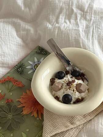 1pc Wavy Shaped Yogurt Bowl, Unique Breakfast/Dessert Bowl