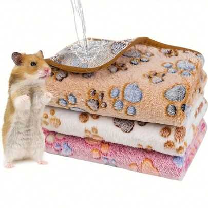 3pcs Dirt-Resistant Small Pet Blanket, Washable Guinea Pig Fleece Cage Liner, Soft & Absorbent Bedding Mat Suitable For Hamster Cage, Hamster Supplies, Lap Blanket, Cat Supplies, Dog Supplies, Pet Accessories