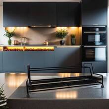 2 - Tier Kitchen Bathroom Organizer Spice Rack With Paper Towel Holder, Wall MountedFreestanding Metal Shelf Countertop Cabinet Pantry Shower Storage, 3 Removable Hooks Gifts, 2 Pack - Negro mejorado. - Ver 5