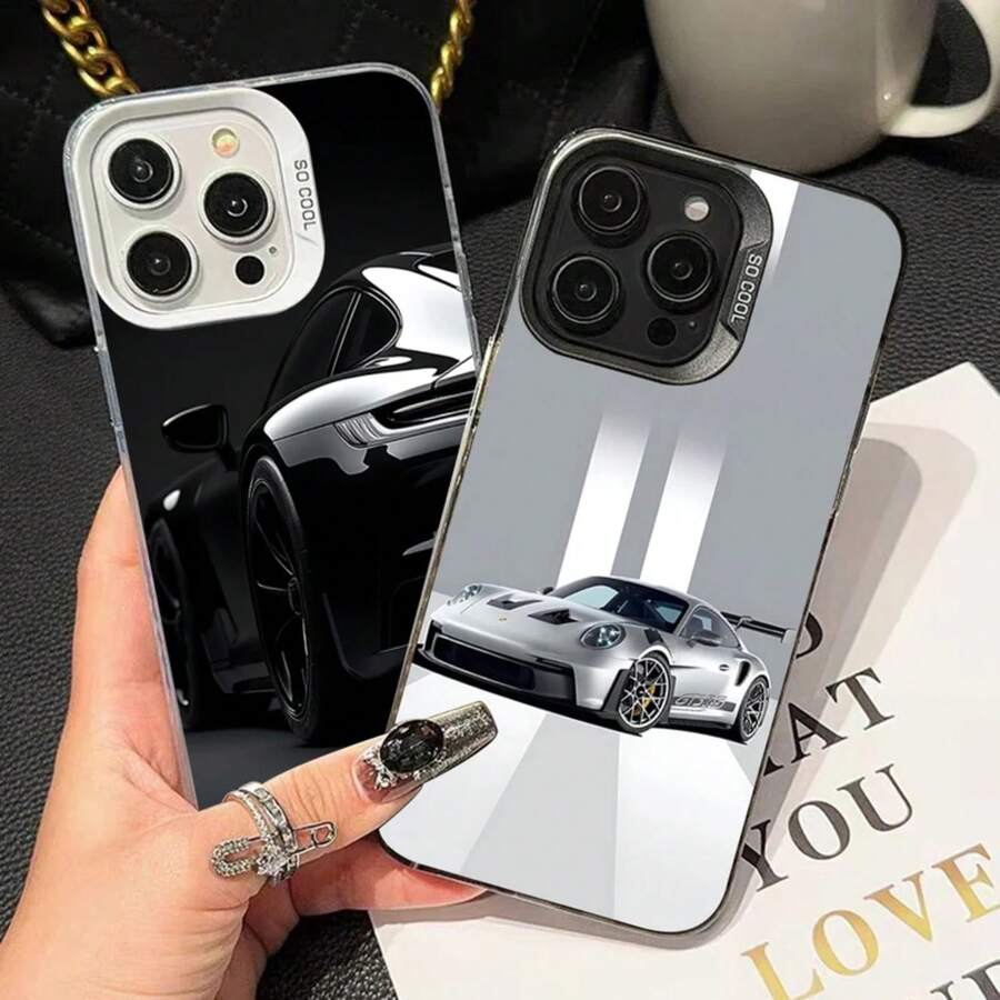 Funda para teléfono de coche para 17 16 15 14 13 12 11 Pro Max Plus, color, a prueba de golpes, cubierta trasera plateada - Z5 - Ver 1