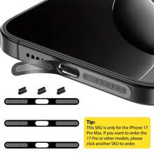 ZYONS 3+3 件套金属扬声器防尘网（3 件 - 多色）+ Type-C 防尘塞（3 件 - 黑色），兼容 17 Pro Max/17 Air/16 Pro Max/16/15 系列，采用耐用金属材质，提供黑色/银色/宇宙橙/金色/绿色/红色/蓝色/紫色/沙漠钛色可选，包含 Type-C 防尘塞、Type-C 接口盖和防尘塞。 - 3+3 - 查看 24