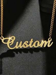 Personalized Charm Classic Alphabet Necklace For Girls, Matte Shiny Name Pendant Necklace, Handmade Brand Jewelry, Versatile Decorative, Letter, Fashion, Modern, Colorful Cute, Charming, Casual, Custom, Personalized, Unique, Customized, Ideal Gift For Him, Ideal Gift For Her, Halloween Editor, Teen Custom.