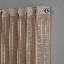 Charm Checkered Voile Living Room Curtain Decoration 4.00x2.80 - 米色 - 查看 3