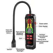 Rilevatore di perdite di gas ZL73B con cicalino di allarme, display LCD, rilevatore di gas combustibili, rilevatore di temperatura e umidità, analizzatore di gas, strumento elettrico di test, rilevatore di perdite di gas con cicalino di allarme, display LCD, display digitale, rilevatore di gas combustibili, rilevatore di temperatura e umidità, analizzatore di gas - nero - Visualizzare 6