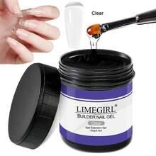 LIMEGIRL LED & U V Builder Nail Gel - 150g/5.3ozLarge Capacity Clear Hard Gel For Nails, Nail Extension Strengthen Hard Builder Kit Stuff For DIY Art Manicure Set Strong Nails, Nail Strengthening, Extension, Art, Manicure Starter, UV Cured, For Pro Salon And Home DIY Use - 彩色 - 查看 10