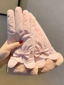 Guantes de esquí con decoración de orejas de conejo para Navidad, guantes de esquí de invierno con pantalla táctil y grosor cálido, adecuados para deportes de invierno, esquí, ciclismo, escalada de montaña, senderismo (Blanco) - Multicolor - Ver 8