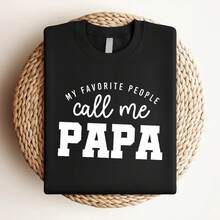 180g pure Cotton My Favorite People Call Me Papa Long Sleeve Shirt | Papa Shirt | Funny Papa Shirt | Gift For Papa | Dad Shirt | Casual Summer Women Top Graphic Tees designer clothes Unisex Versatile T-Shirt For Women Casual graphic Soft Stylish Comfortable Breathable - Negro - Ver 3