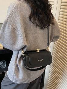 Women's Fashion Trapezoid Handbag, Elegant Minimalist Design, Versatile Shoulder/Top Handle, Large Capacity - Black - View 3
