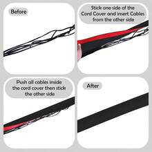 1 件 3 米/118.11 英寸自粘式 PVC 电缆保护卷地板电缆隐藏器装饰地线通道适用于家庭电线墙壁电线管理