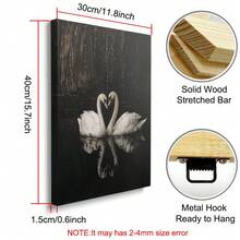 1 幅带框/无框哥特式天鹅情侣心形美学艺术复古海报黑暗学院风浪漫复古油画帆布印刷墙画，是宿舍、公寓、客厅、卧室、家居装饰的理想礼物 - 杏色 - 查看 11