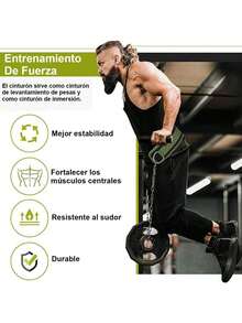 AdooAdii Cinturón Gimnasio con Peso Lastre Cinturón de Inmersión con Cadena Acero Ajustable para y Levantamiento de Pesas 150kg, Cinturón en Gym Casa para Mujer Hombre Sentadilla Musculación Dominadas - 1 - Ver 4