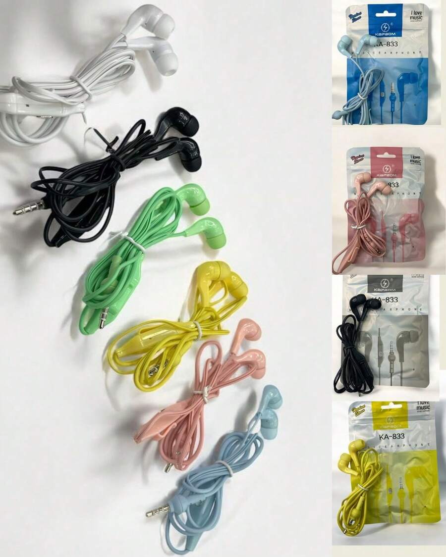 Fone de ouvido colorido com microfone entrada P2 - Som Claro e Confortável - Multicolorido - Visão 1