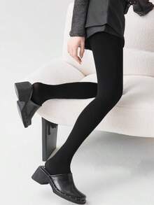 Medias/Pantis negras ligeras y suaves para mujer, de otoño/invierno, con alta elasticidad y efecto estilizante, adecuadas para el trabajo de oficina, uso casual diario