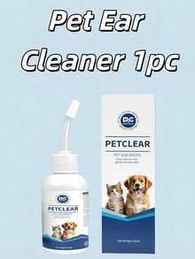 1 pieza Gotas para oídos de mascotas adecuadas para gatos y perros - Limpian eficazmente el cerumen, los residuos y las secreciones, y mantienen el conducto auditivo limpio. El diseño tubular ergonómico facilita su uso con precisión. Cada botella tiene una capacidad de 2.03 onzas (longitud de cuidado ideal, evitando el desperdicio excesivo).