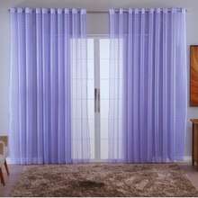 Charm Checkered Voile Living Room Curtain Decoration 4.00x2.80 - 紫丁香 - 查看 1