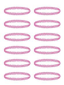 12pcs Women Braided Fishing Line Tattoo Vintage Choker Necklace Set - Multicolor - View 15
