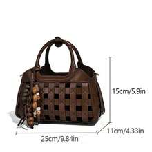 Retro Woven 2025 Niche Design Autumn New Arrival Chic Versatile Handbag & Shoulder Bag, Woven Basket Bag Set - Coffee - View 3
