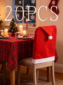 20Pcs/Set Christmas Chair Back Cover 23.6*20in Removable And Washable Dinner Chair Cover For Christmas Dining Room, Kitchen, Living Room Home Decoration Christmas Decorations,Christmas Decoration Christmas Chair Cover Soft Touch Non-Woven Chair Cover Christmas Table Decoration Santa Hat Christmas Gifts - Multicolor - View 17
