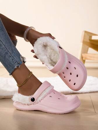 New Women's Garden Shoes, Adjustable Loose Flat Shoes, Bedroom/Travel/Beach Plush Slippers, Closed Toe Slippers