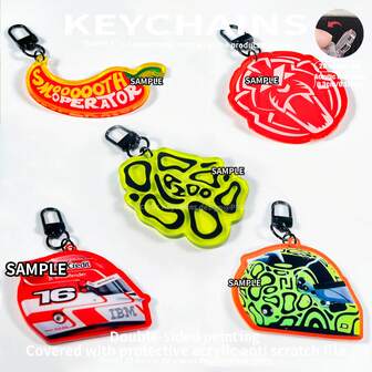 Racing Keychains,Racing Motorsport Keychain, Keyring Accessories, Bag Charms, Lando Driver Keychains, 2D Flat Double-Sided Cartoon Character Pendant.Cartoon Character Gift.Suitable For Fans, Birthday Gift, Keychain, Car Keychain And Packaging Decoration, Backpack And Interio Decorati