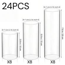 Set de 24 de vaze din sticlă în stil boem, set de suporturi de lumânări rezistente la vânt, suporturi de lumânări rezistente la vânt din sticlă pentru decorarea piesei centrale de masă, lumânări plutitoare moderne pentru decorul mesei de nuntă, rezistente pentru flori și lumânări - include 3 modele în diferite dimensiuni, esențiale pentru nunți și petreceri, accesorii moderne pentru decorul casei