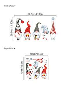 1pc Christmas Winter Window Sticker, Glass Wall Decal, Christmas Shop Door Window Sticker, Holiday Decoration Film, For Holiday Display, Seasonal Home Decor, Holiday Decoration, Classic Holiday Design, Christmas Sticker, Party Planner, Holiday Gift - Multicolor - View 5