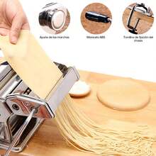 Máquina para hacer pasta, 9 grosores y 2 anchos ajustables, máquina para hacer pasta fresca, cortador de pasta para espaguetis, fideos, vermicelli, dumplings - 1 - Ver 6