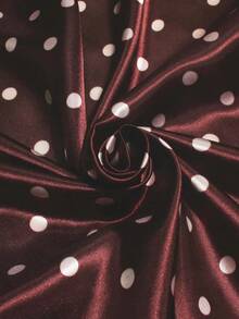 1pc Bohemian Style Polka Dot Printed Satin Scarf For Women, Elegant Headscarf/Shawl For Daily Casual Wear And Sun Protection For Dress