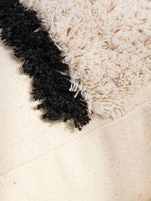 1pc Black & White Striped Pillow Cover, Canvas Plush Embroidered Tasseled Bohemian Nordic Bedroom Living Room Sofa Decorative Cushion Cover, Suitable For Holiday, Party, Outdoor Garden, Home Decor, 30*50cm, 45*45cm