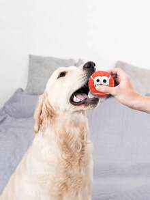 带趣味表情的吱吱作响的乳胶减压球玩具，狗狗训练玩具 - 彩色 - 查看 2