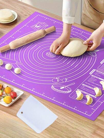 1/2 piezas Alfombrilla de horno antiadherente de EVA para masa, amasar y hornear, alfombrilla de silicona antideslizante para hornear, perfecta para tartas y talla grande - Herramienta de cocina ideal para Navidad, Halloween, Pascua, Acción de Gracias