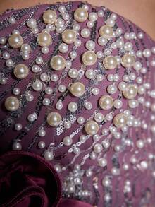 Đầm dạ hội cỡ lớn Mgiacy màu tím đính sequin họa tiết hoa 3D dáng đuôi cá, đầm hè thanh lịch dành cho nữ, phù hợp cho các buổi dạ tiệc, liên hoan và kỳ nghỉ. - Màu tím - Xem 11