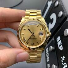 Factory Low Price Cross-Border Foreign Trade Laojia Log Watch Men's Watch Fully Automatic Mechanical Watch Mechanical Watch Stainless Steel Band Waterproof Watch Men - Platinum Steel  1 - View 9