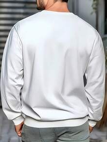 Men's T-Shirt With A Retro Guitarist Design And Artistic Text,Casual And Modern Style,Ideal For Urban Looks.,Fall Hoodies,Men's Fall Clothes,Street Wear,Halloween,Mens Hoodies,Y2k Clothes,Jesus Hoodie,Thanksgiving Day,Nightmare Before Christmas,Christmas - 白色 - 查看 2