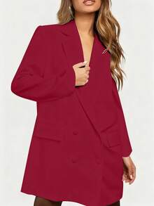 女士休闲连衣裙，黑色宽松优雅派对礼服，露背蝴蝶结设计，轻盈鸡尾酒会礼服，适合婚礼穿着。 - 紅色 - 查看 4