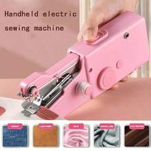 1 Set Handheld Electric Mini Sewing Machine, Household Sewing Needles, Portable Manual Sewing Machine Handcraft Tool (Random Accessory Color)
