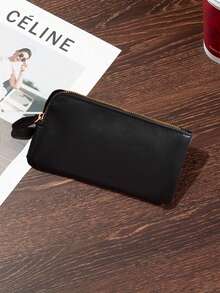 Retro Long Zipper Wallet Women's Long Clutch Wallet With Multiple Card Slots Business Style Card Holder Simple Design For WoMen Wallet Purse Wallet Long Wallet - Multicolor - View 10