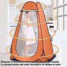 Carpa de Ducha para Acampar, Tienda de Campaa para Ducha, bao de Campamento, 1.9x1.2x1.2m Fcil de Montar, Ligero Plegable para Acampar, Caminar, Viajar a la Playa Junto al Mar - Naranja - Ver 7