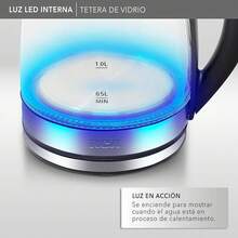 RCA Tetera de Vidrio Eléctrica RC-328 con Luz LED, Capacidad de 1.8 Litros, Apagado Automático, Resistente al Calor, Asa Fría, Base de Acero Inoxidable y Protección Sobrecalentamiento. - Tetera - Ver 9