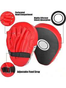 2PCS Boxing Mitts, Punching Mitts, Kickboxing Muay Thai Pads, Training Boxing Target Pads/Gloves, Martial Arts Youth, Men & Women (PU Leather) - Azul - Ver 11