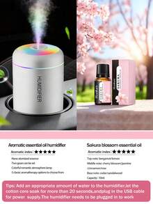 [Thick Mist + Super Quiet]This 180ml Car Humidifier Comes With Color Mood Lighting. It Has Two Working Modes: Smart Timed Auto-Off, And Can Be Used In Car Or On Desktop As An Air Humidifier And Diffuser. - Black and White - View 19