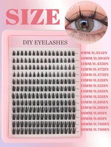192 Pieces Fairy Eyelash Clusters 9-18mm Comic Eyelash Cluster C Curl - Wide Span DIY Eyelash Extension Wet Spiked Anime Eyelashes Single False Eyelash Cluster With 0.05mm Ultra-Thin Invisible Eyelashes With Eyelash Clusters, Eyelash Clusters, Single Eyelashes, Eyelashes, False Eyelashes - D - View 13