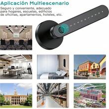 Cerradura Inteligente Electronica, [0.3s Desbloquear], 5 en 1 Huella Digital/Tarjeta IC/Contraseña/APP/Llave Mecánica Chapa Inteligente, Código de Privacidad, para Hogar, Hotel, Oficina - 1 - Ver 8