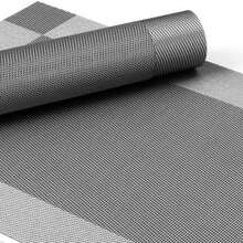 SERAPHINEX Manteles Individuales Lavables, Juego De 6 Piezas, Material De PVC Y Poliéster De Alta Calidad, Antideslizante Y Resistente Al Calor, Apto Para Mesas De Cocina, Diseño Sencillo, Duradero Y Fácil De Limpiar - Gris - Ver 4